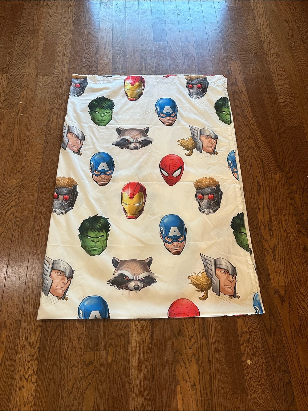 Marvel Kids Pillowcase with Multicolored Superhero Faces - White
